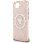 Guess IML Metal Glitter 4G Circle Triangle MagSafe Pink Kryt iPhone 16e