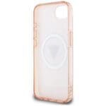 Guess IML Metal Glitter 4G Circle Triangle MagSafe Pink Kryt iPhone 16e