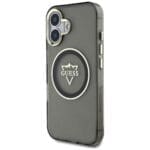 Guess IML Metal Mountain Logo MagSafe Black Kryt iPhone 16