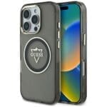 Guess IML Metal Mountain Logo MagSafe Black Kryt iPhone 16 Pro
