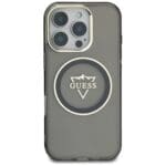 Guess IML Metal Mountain Logo MagSafe Black Kryt iPhone 16 Pro Max