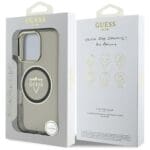 Guess IML Metal Mountain Logo MagSafe Black Kryt iPhone 16 Pro Max