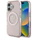 Guess IML Metal Mountain Logo MagSafe Pink Kryt iPhone 16