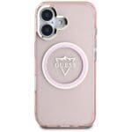Guess IML Metal Mountain Logo MagSafe Pink Kryt iPhone 16