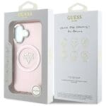 Guess IML Metal Mountain Logo MagSafe Pink Kryt iPhone 16