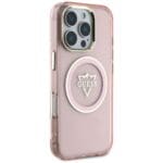 Guess IML Metal Mountain Logo MagSafe Pink Kryt iPhone 16 Pro Max