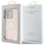 Guess IML Metal Mountain Logo MagSafe Pink Kryt iPhone 16 Pro Max