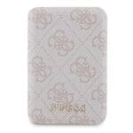 Guess Induction Powerbank 15WGUPB5FP4EMGP 5000mAh Pink 4G Leather Metal Logo MagSafe
