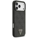 Guess Leather 4G Triangle Strass MagSafe Black Kryt iPhone 17 Pro Max