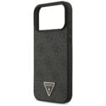 Guess Leather 4G Triangle Strass MagSafe Black Kryt iPhone 17 Pro Max