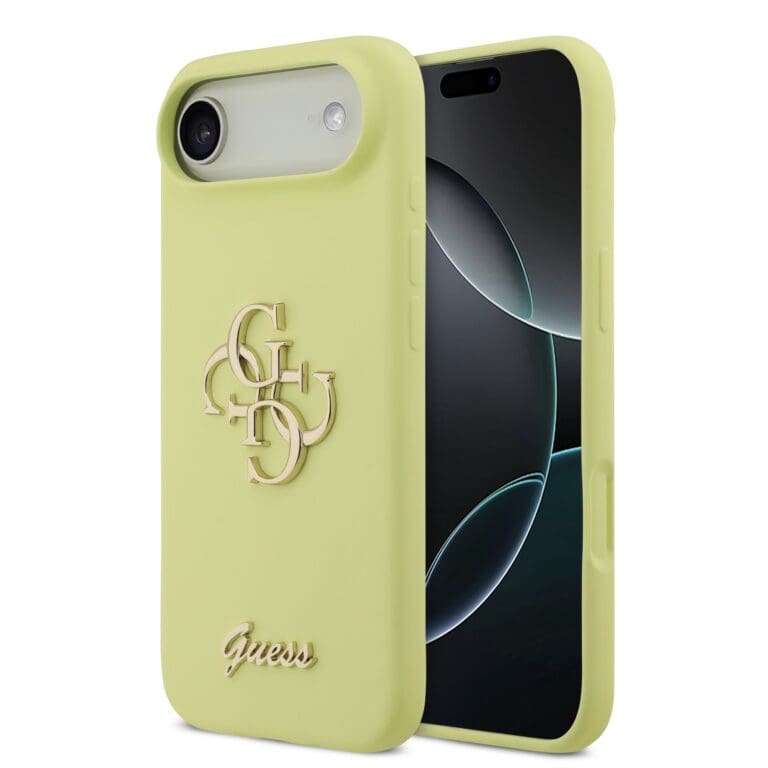 Guess Liquid Silicone 4G Metal Logo Yellow Kryt iPhone 17 Air