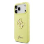 Guess Liquid Silicone 4G Metal Logo Yellow Kryt iPhone 17 Pro Max