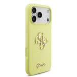 Guess Liquid Silicone 4G Metal Logo Yellow Kryt iPhone 17 Pro Max