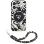 Guess Palm Trees Triangle Pearl Strap MagSafe Black Kryt iPhone 16