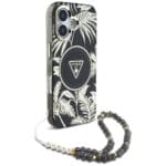 Guess Palm Trees Triangle Pearl Strap MagSafe Black Kryt iPhone 16