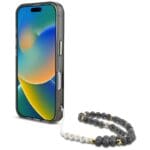 Guess Palm Trees Triangle Pearl Strap MagSafe Black Kryt iPhone 16