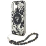 Guess Palm Trees Triangle Pearl Strap MagSafe Black Kryt iPhone 16