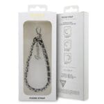 Guess pendant GUSTSASSK Phone Strap Black Chain Metal Logo Charm
