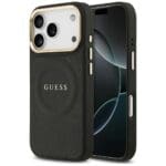Guess Peony Hot Stamp MagSafe Black Kryt iPhone 17 Pro