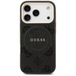Guess Peony Hot Stamp MagSafe Black Kryt iPhone 17 Pro