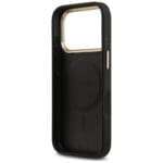 Guess Peony Hot Stamp MagSafe Black Kryt iPhone 17 Pro