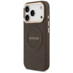 Guess Peony Hot Stamp MagSafe Brown Kryt iPhone 17 Pro