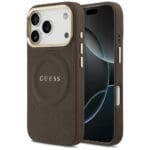 Guess Peony Hot Stamp MagSafe Brown Kryt iPhone 17 Pro