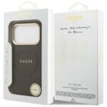 Guess Peony Hot Stamp MagSafe Brown Kryt iPhone 17 Pro