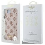 Guess Peony Script Logo MagSafe Brown Kryt iPhone 16e