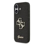 Guess PU Fixed Glitter 4G Metal Logo Black Kryt iPhone 17