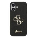 Guess PU Fixed Glitter 4G Metal Logo Black Kryt iPhone 17