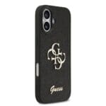 Guess PU Fixed Glitter 4G Metal Logo Black Kryt iPhone 17