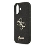 Guess PU Fixed Glitter 4G Metal Logo Black Kryt iPhone 17