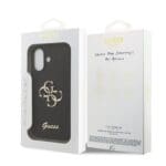 Guess PU Fixed Glitter 4G Metal Logo Black Kryt iPhone 17