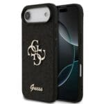 Guess PU Fixed Glitter 4G Metal Logo Black Kryt iPhone 17 Air