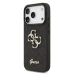 Guess PU Fixed Glitter 4G Metal Logo Black Kryt iPhone 17 Pro