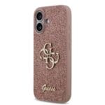 Guess PU Fixed Glitter 4G Metal Logo Pink Kryt iPhone 17