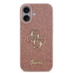 Guess PU Fixed Glitter 4G Metal Logo Pink Kryt iPhone 17