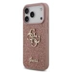 Guess PU Fixed Glitter 4G Metal Logo Pink Kryt iPhone 17 Pro