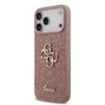 Guess PU Fixed Glitter 4G Metal Logo Pink Kryt iPhone 17 Pro Max