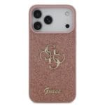 Guess PU Fixed Glitter 4G Metal Logo Pink Kryt iPhone 17 Pro Max