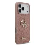 Guess PU Fixed Glitter 4G Metal Logo Pink Kryt iPhone 17 Pro Max