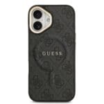 Guess PU Leather 4G Gold Frame MagSafe Black Kryt iPhone 17