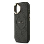 Guess PU Leather 4G Gold Frame MagSafe Black Kryt iPhone 17