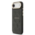 Guess PU Leather 4G Gold Frame MagSafe Black Kryt iPhone 17 Air