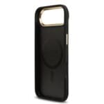 Guess PU Leather 4G Gold Frame MagSafe Black Kryt iPhone 17 Air