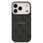 Guess PU Leather 4G Gold Frame MagSafe Black Kryt iPhone 17 Pro