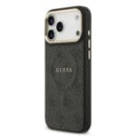 Guess PU Leather 4G Gold Frame MagSafe Black Kryt iPhone 17 Pro Max