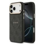 Guess PU Leather 4G Gold Frame MagSafe Black Kryt iPhone 17 Pro Max