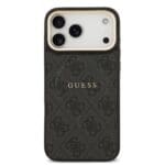 Guess PU Leather 4G Gold Frame MagSafe Black Kryt iPhone 17 Pro Max